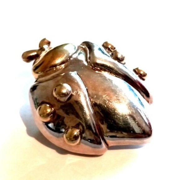 Bat-Ami Sterling Silver Lady Bug Brooch / Pin - Picture 1 of 4